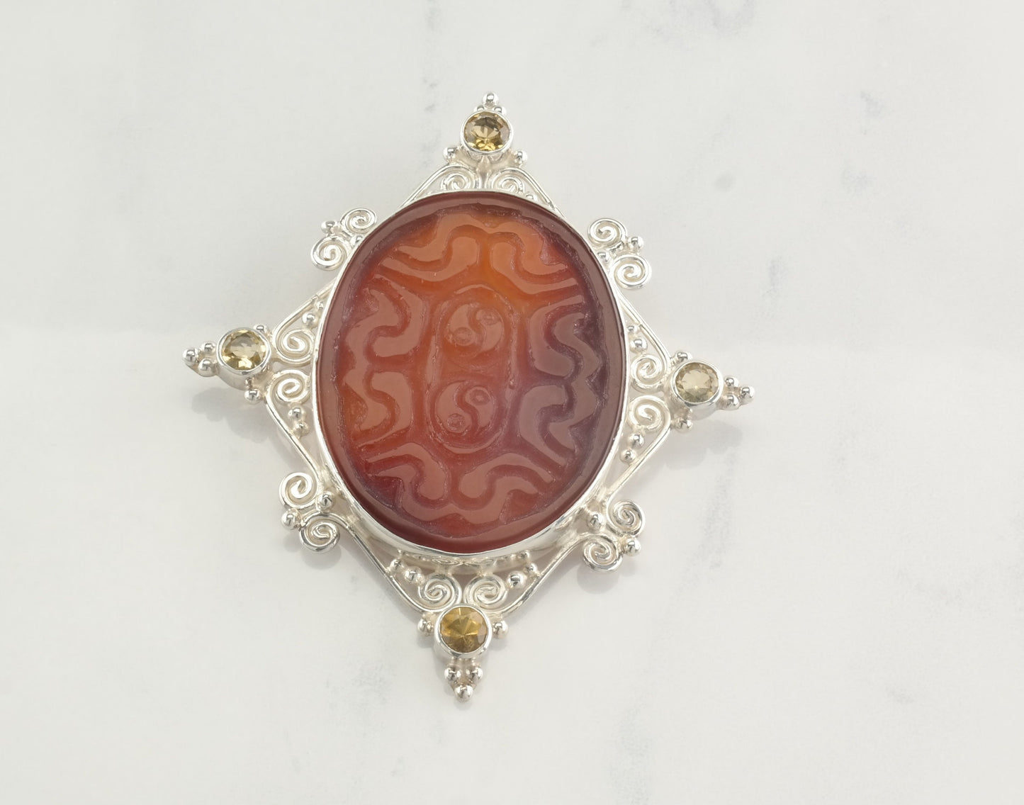 Sajen Agate Pendant Sterling Silver Brooch Alexa02