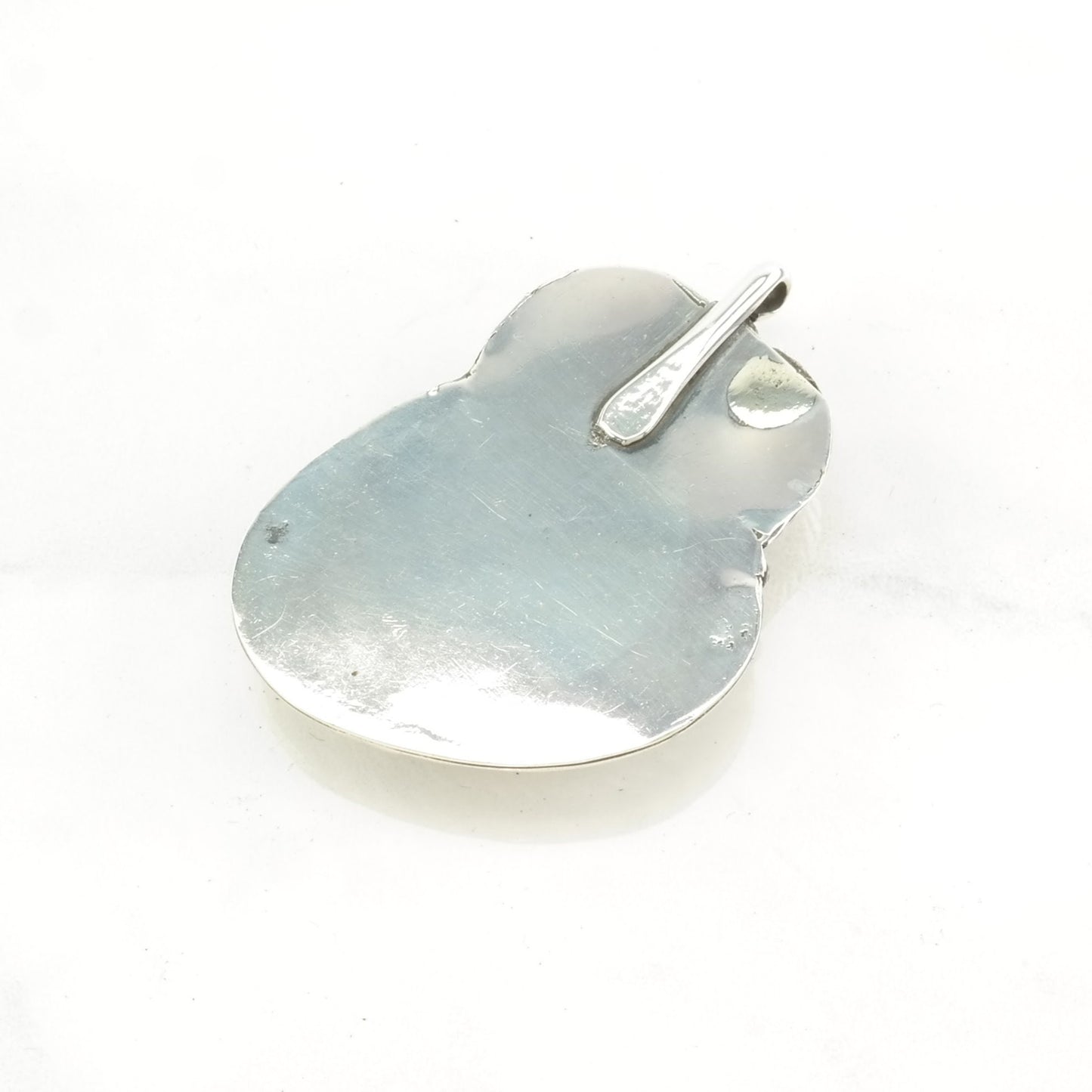 Vintage Native American Turquoise Leaf Sterling Silver Pendant