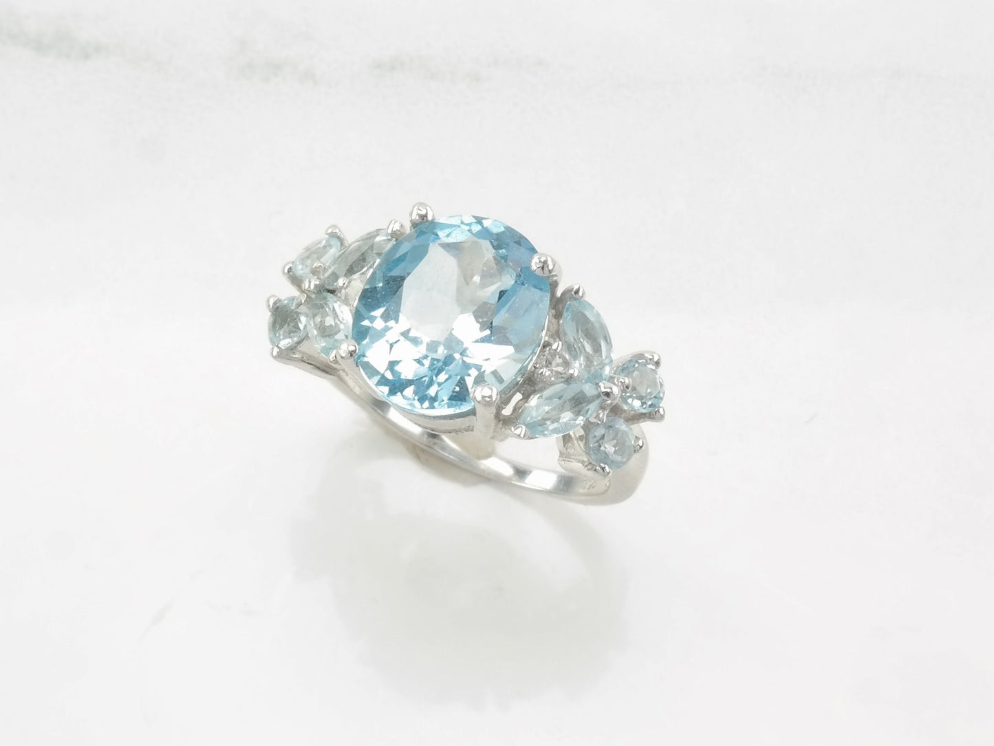 Vintage Sterling Silver Ring Topaz Butterfly Size 6 3/4