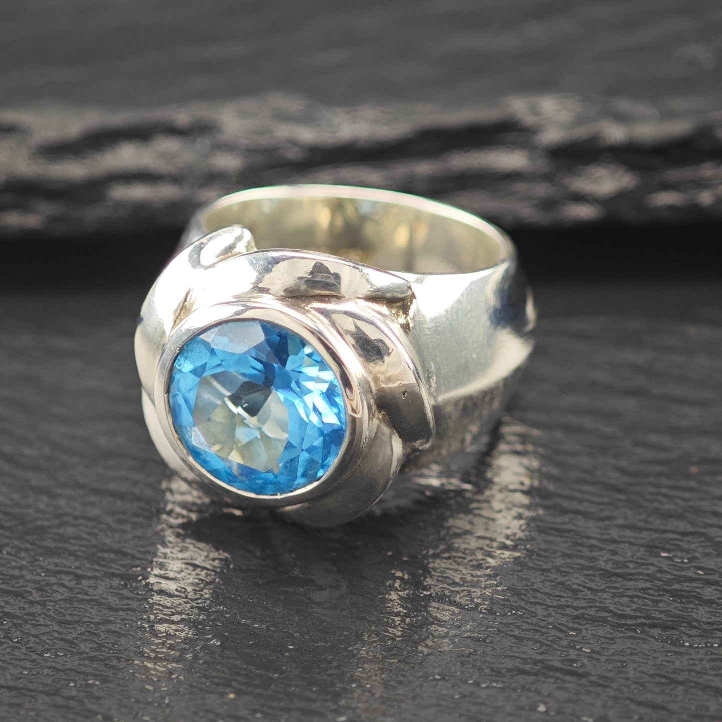 Indonesia Floral Topaz Ring Sterling Silver