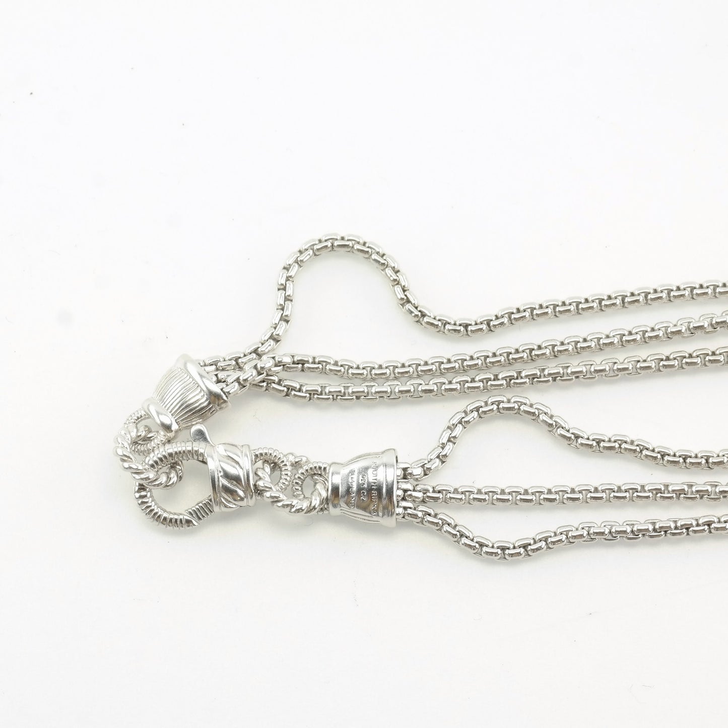 Judith Ripka Sterling Silver CZ Triple Strand Necklace