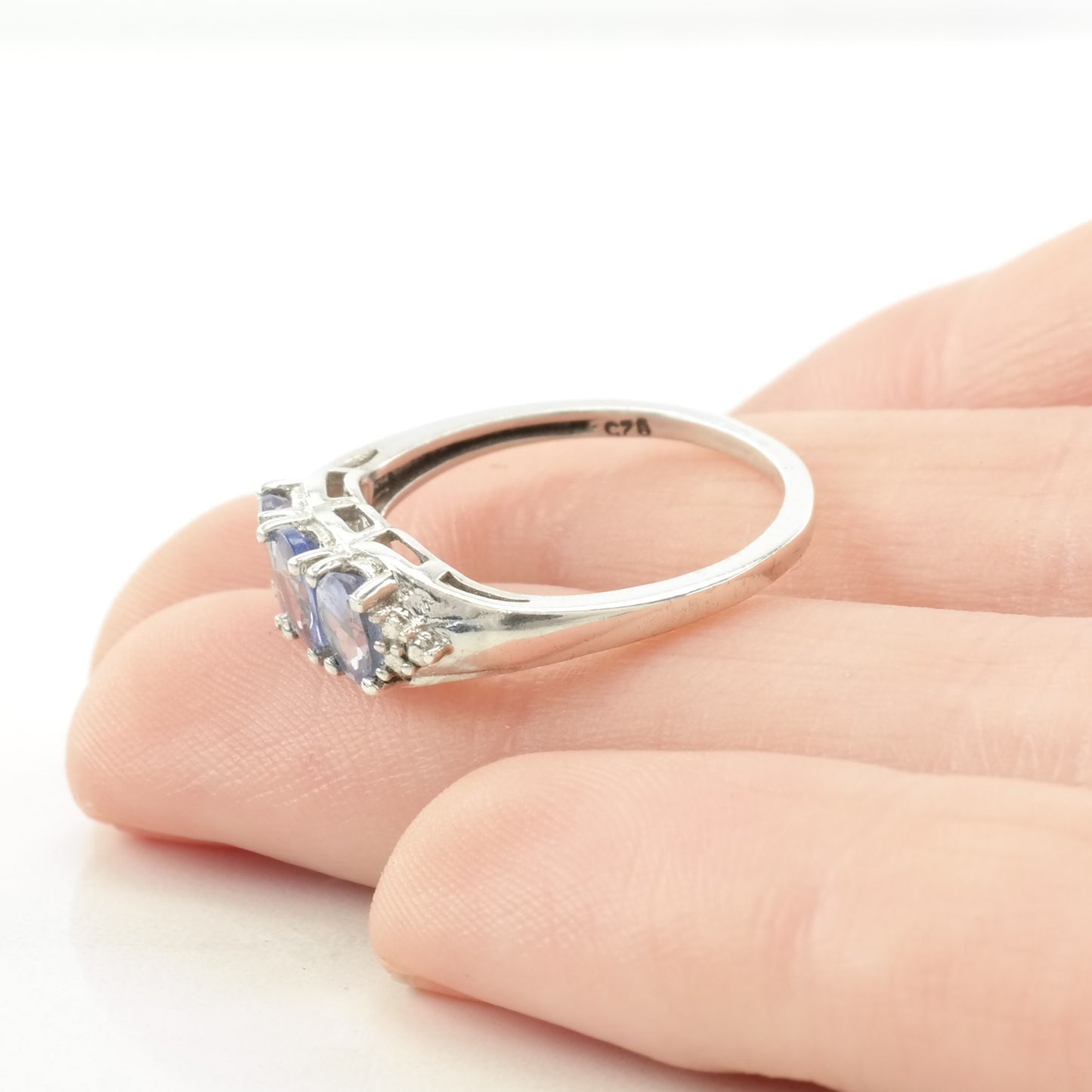 Vintage Sterling Silver Ring Tanzanite Lavender Size 5