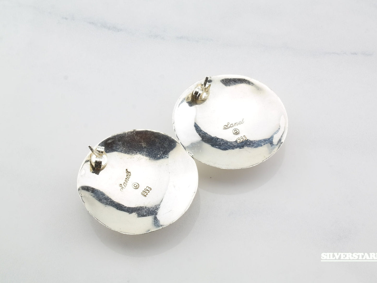 Native American Sterling Silver Fertility Symbol Stud Earrings