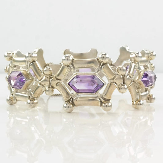 Taxco Amethyst Sterling Silver Bracelet