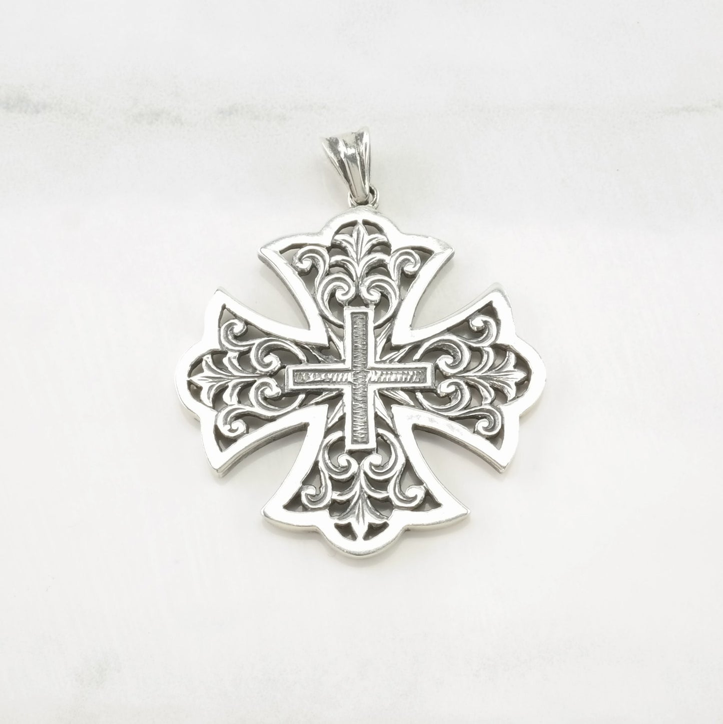 Choice of Vintage Cross Cutouts Sterling Silver Pendant
