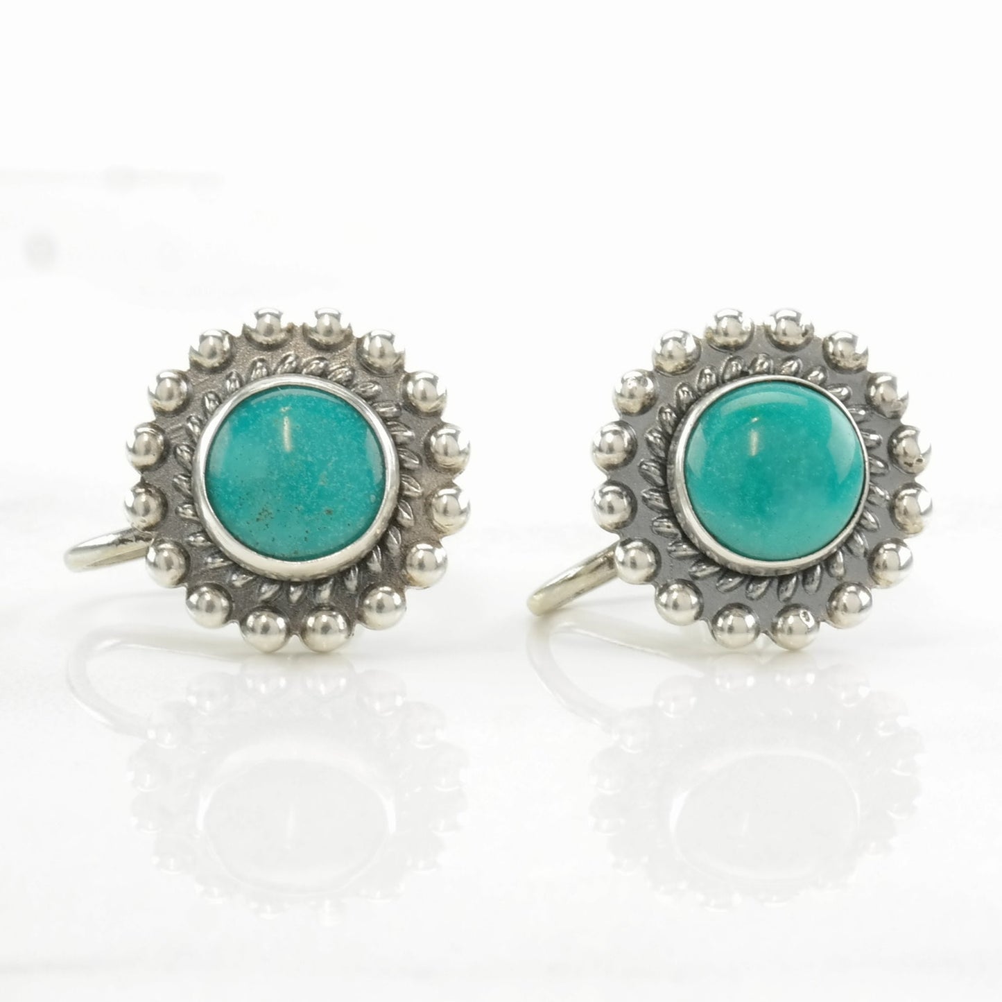 Choice of Native American Sterling Silver Turquoise Earrings Screw Back