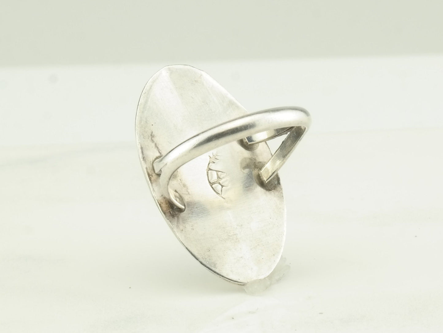 Vintage Sterling Silver Turquoise Shadowbox Ring