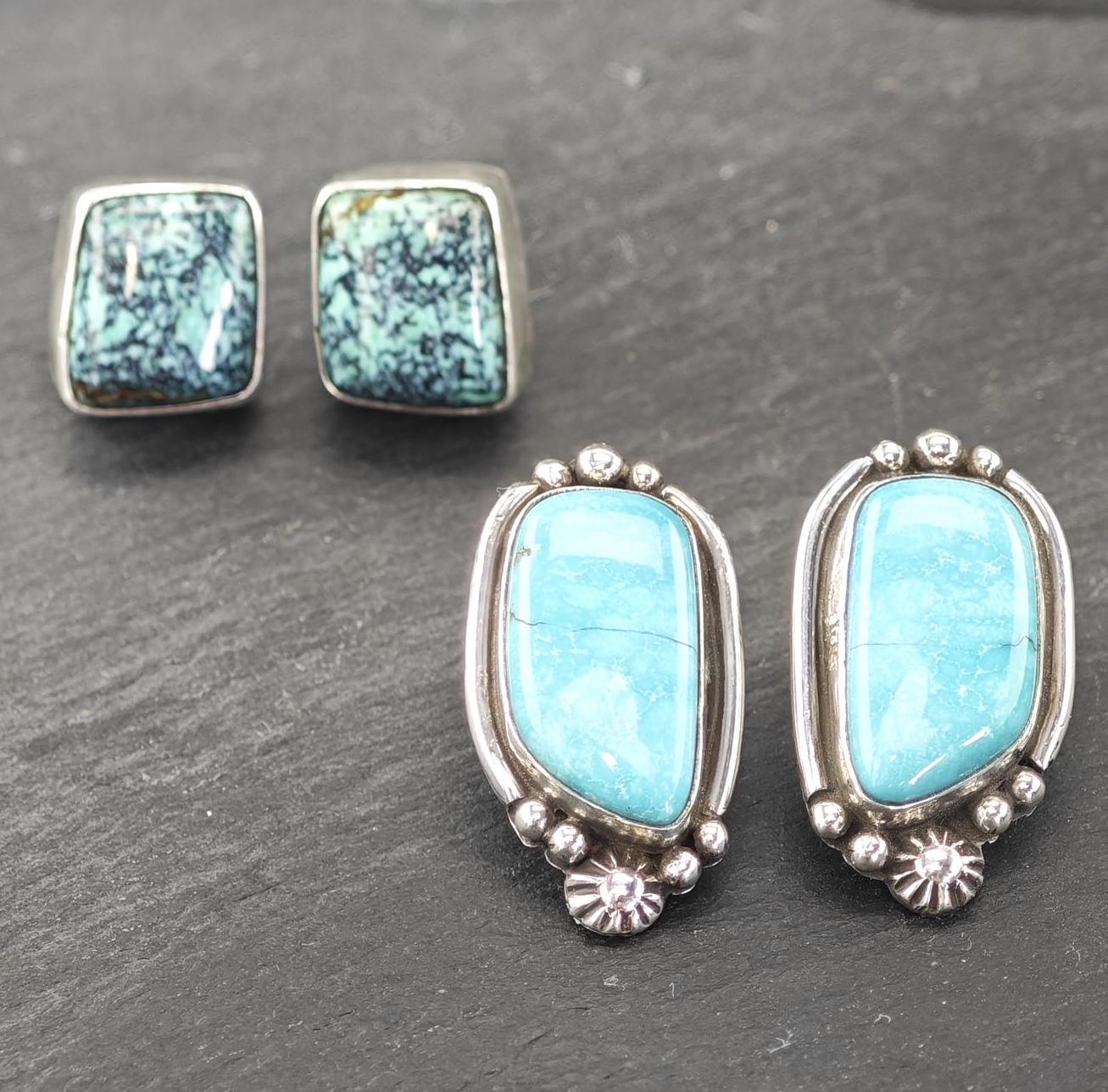 Choice of Vintage Native American Sterling Silver Stud Earrings