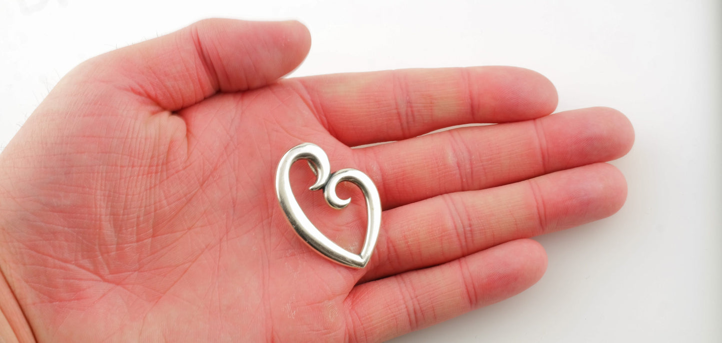 James Avery Sterling Silver Scroll Heart Pendant P1661