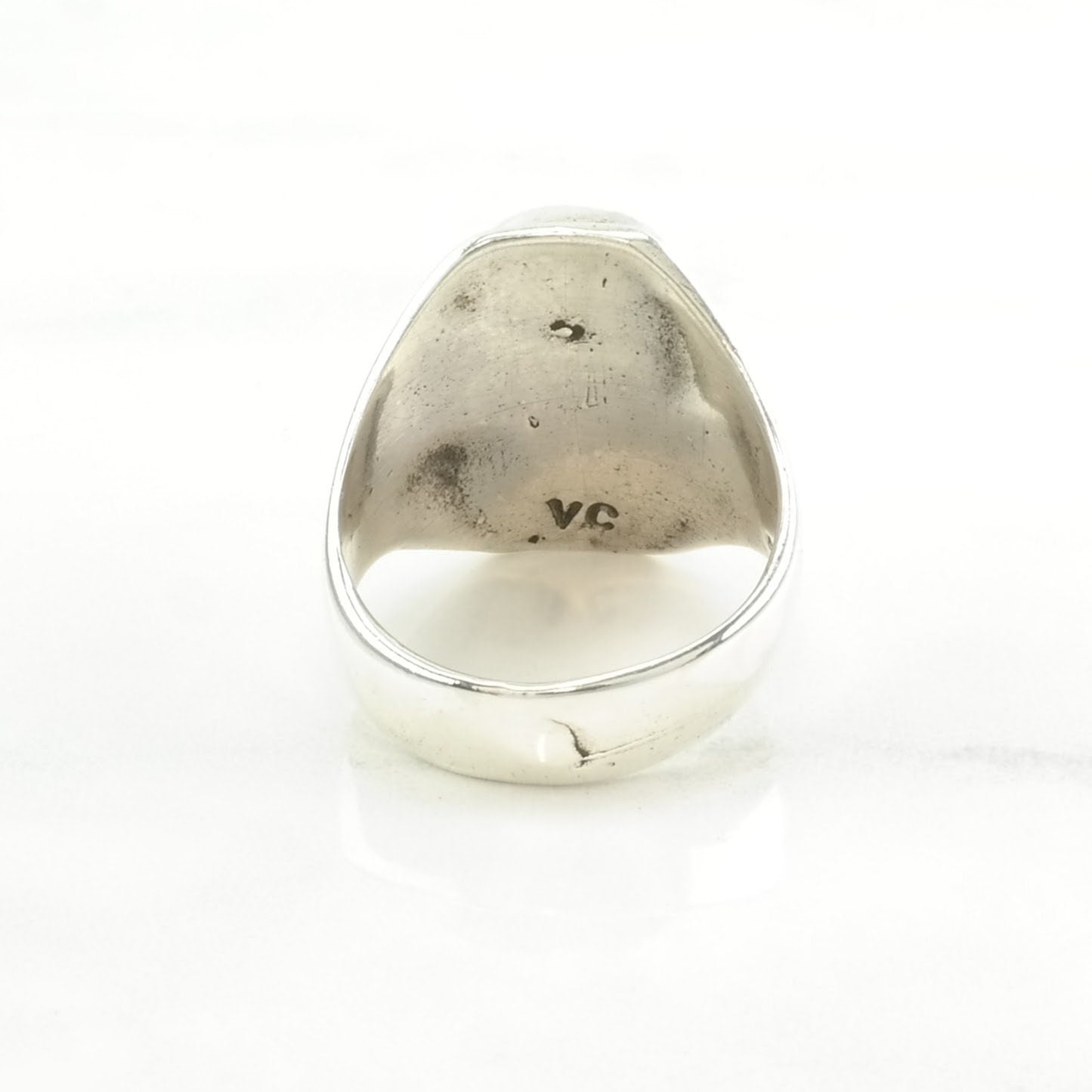 Vintage Native American Silver Ring Turquoise Leaf Sterling Blue Size 12