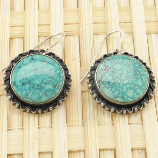 Vintage Native American, Sterling Silver Fish Hook Earrings