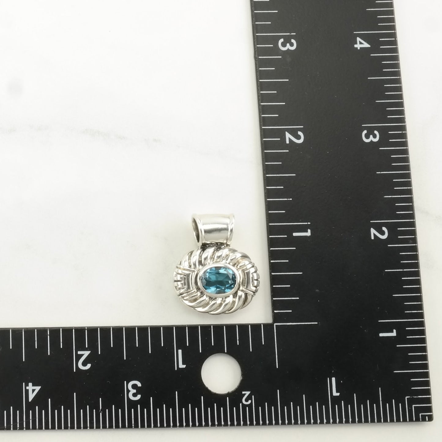 Vintage CNA Topaz Rope Sterling Silver Pendant
