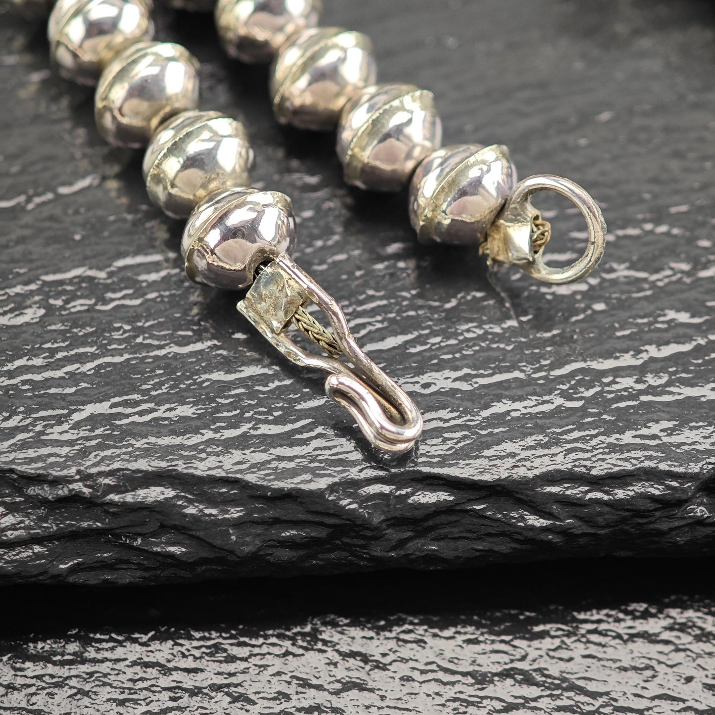 Native American Blue Sleeping Beauty, Floral Squash Blossom Necklace Sterling Silver