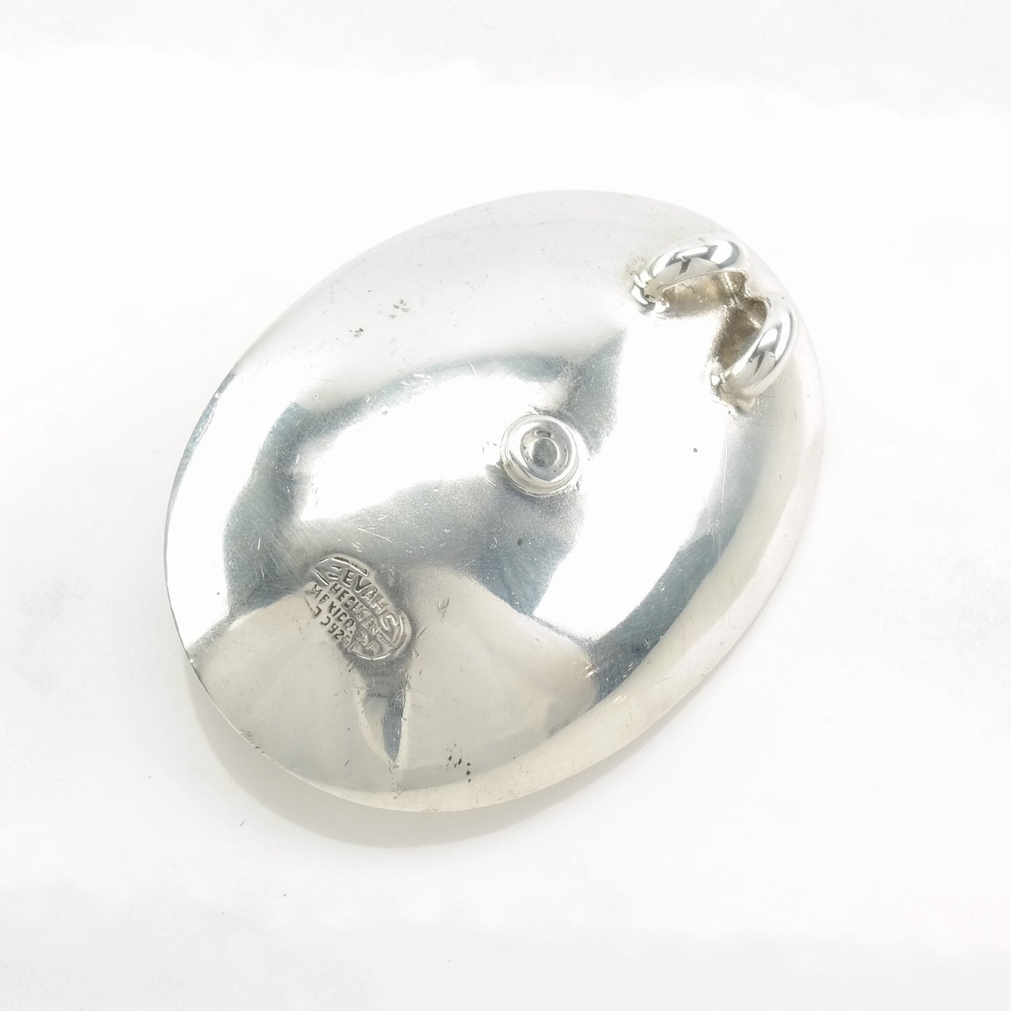 Vintage Taxco Sterling Silver and Amethyst Pendant, Mexican Modernist Jewelry, Statement Pendant