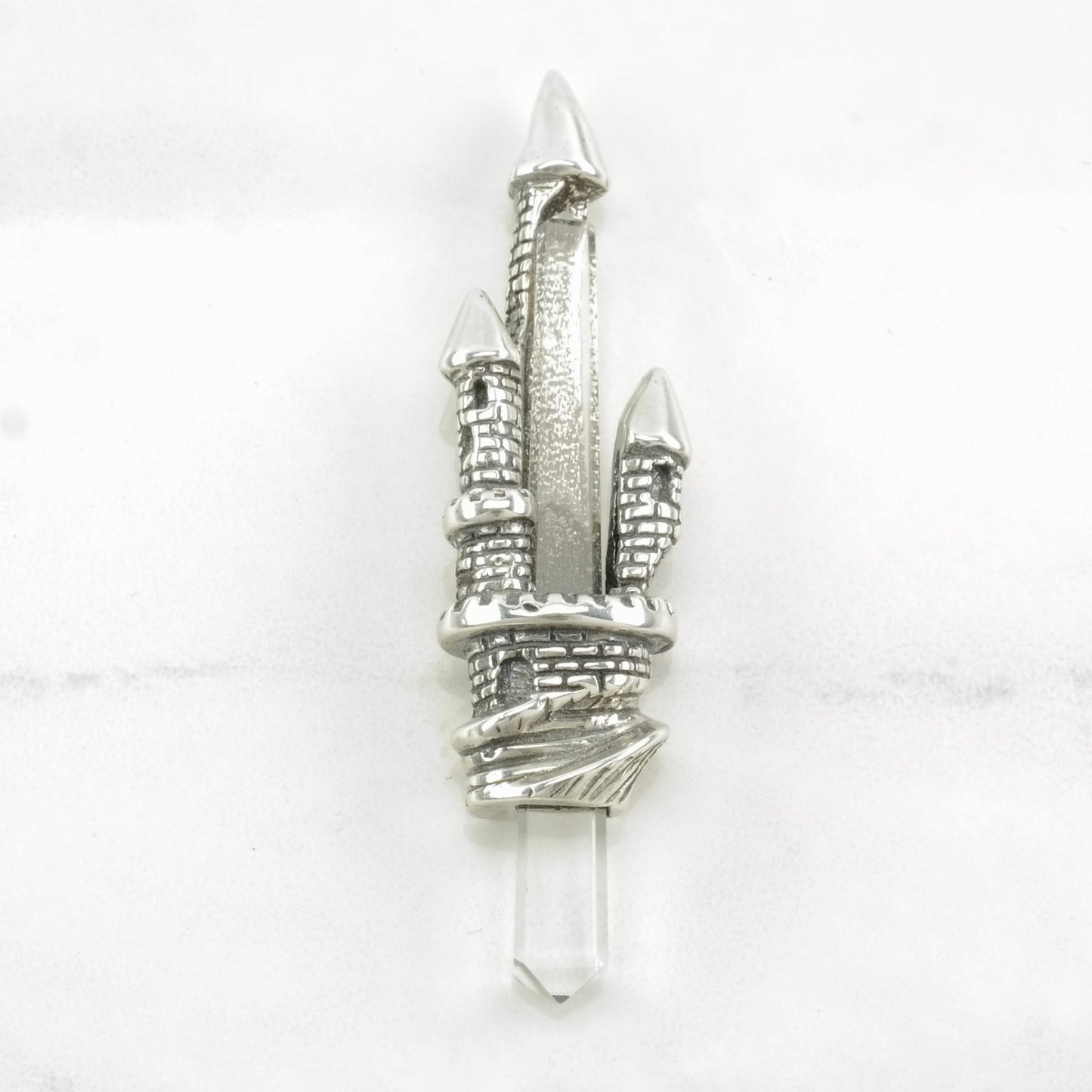 Vintage Fantasy Quartz Sterling Silver Pendant