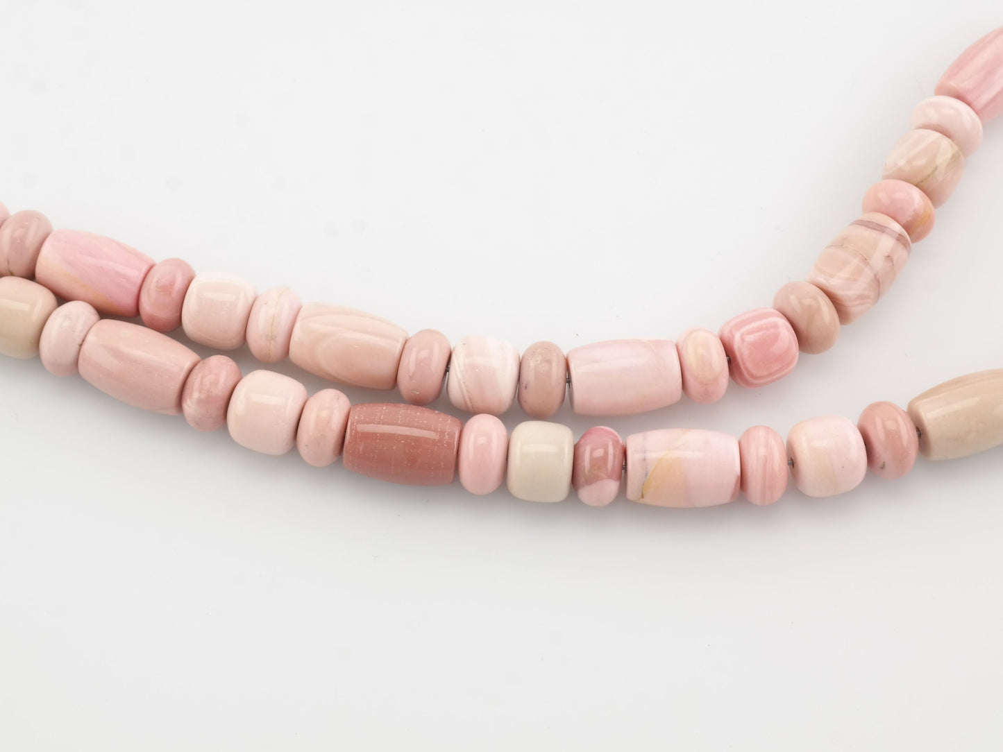 Vintage DTR Sterling Silver Pink Agate Beaded Necklace