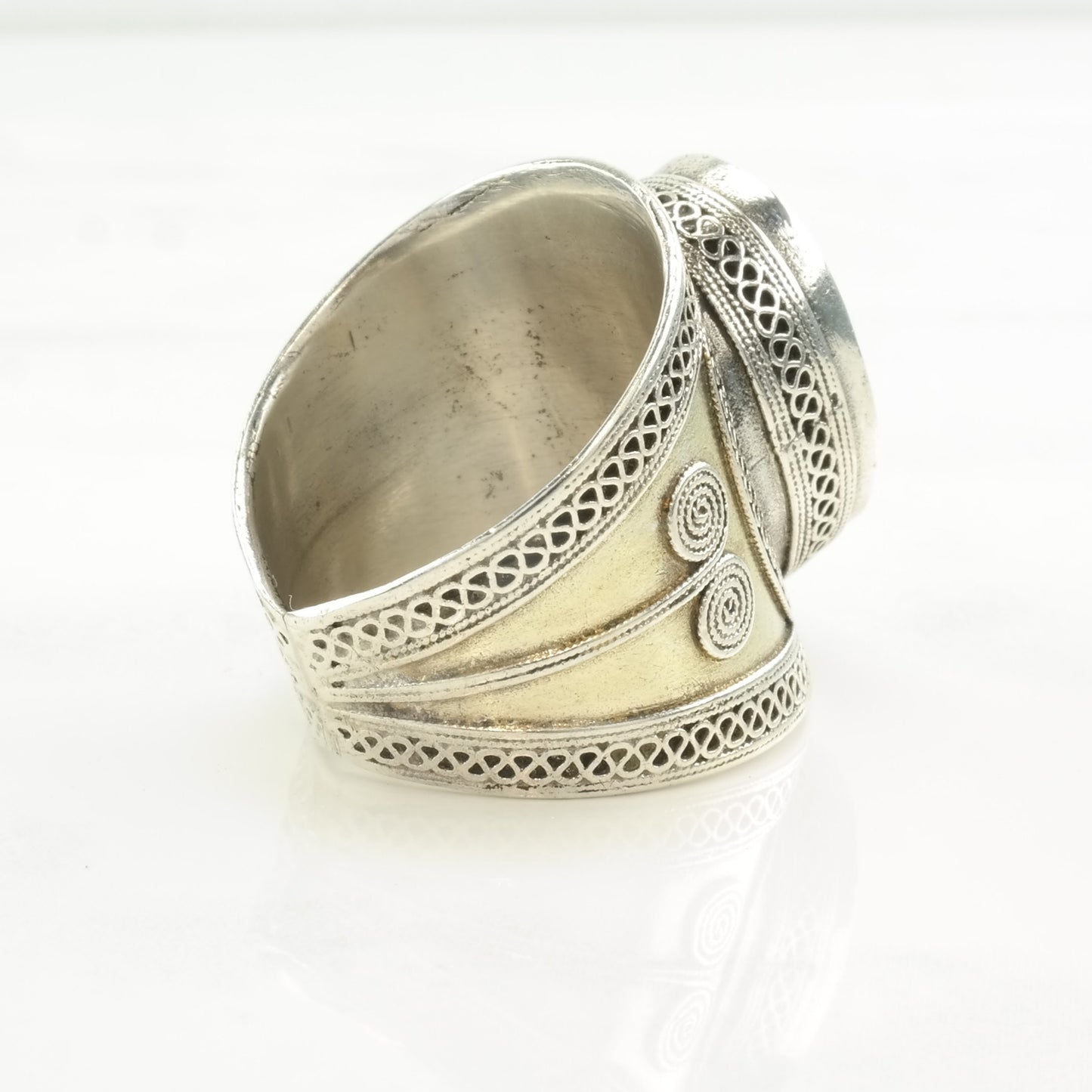 Vintage Sterling Silver Ring Carnelian Size 10 1/2