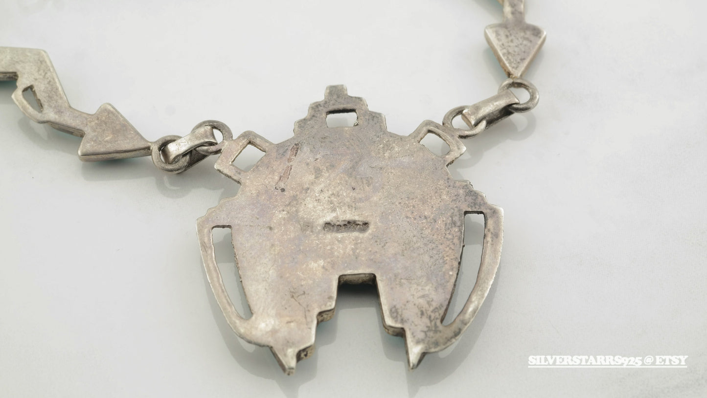 Native American Sterling Silver Inlay Necklace 20" N1268
