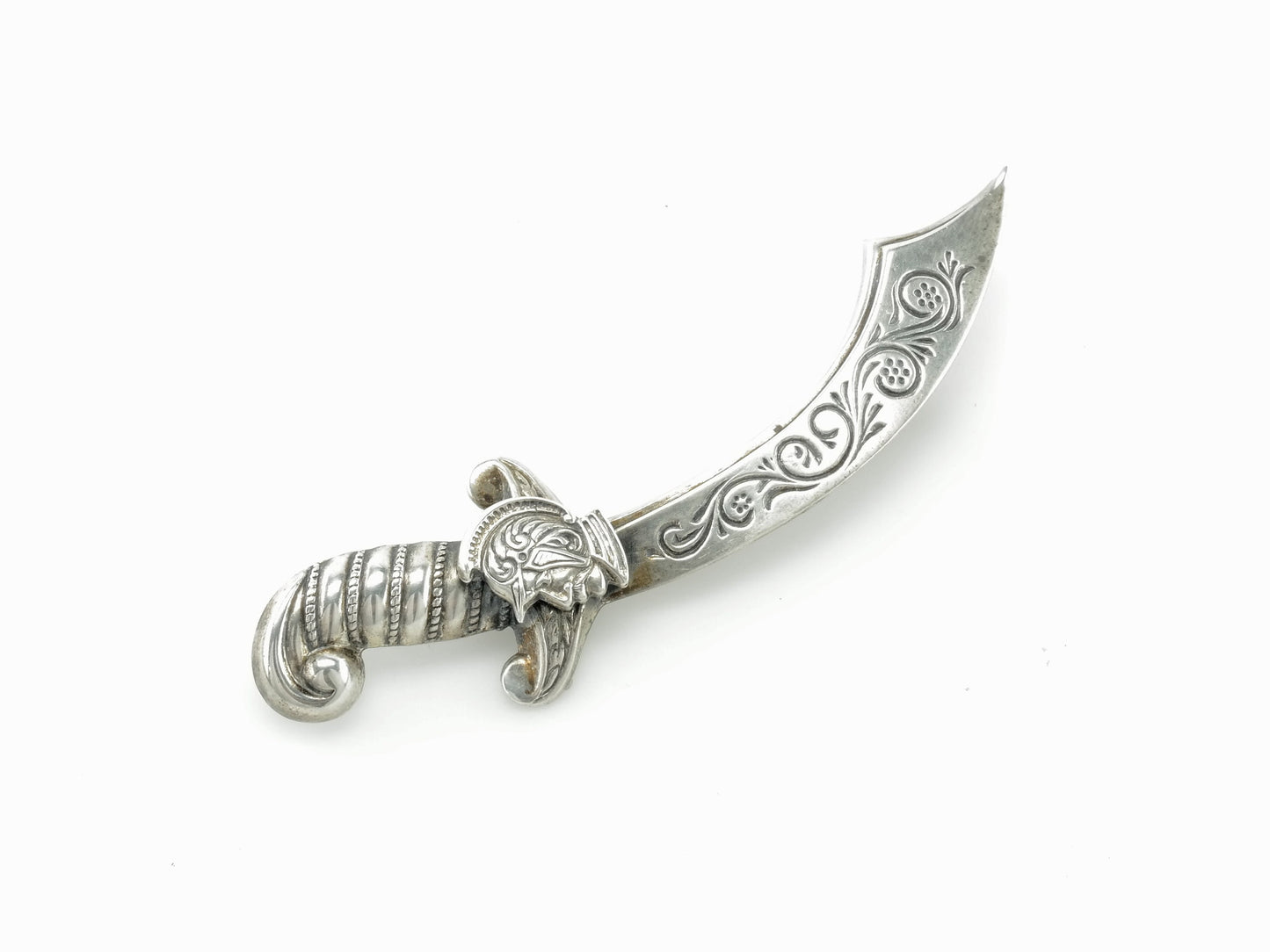 Sterling Silver Sword Scimitar Brooch Pin B1399