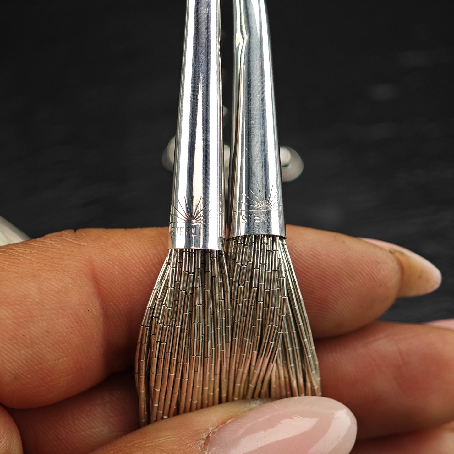 Sterling Liquid Silver 50 Strand 18 Inch Necklace N2555