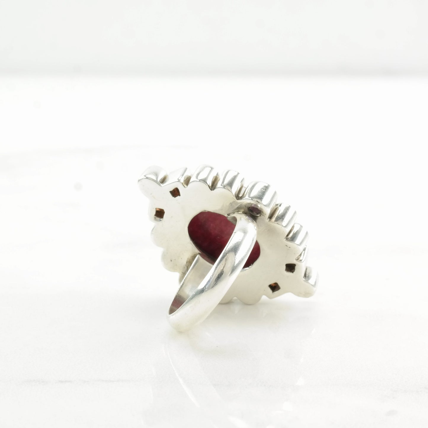 Vintage Nicky Butler Silver Ring Ruby Corundum, Multi Gem Huge Sterling Pink Size 5 3/4