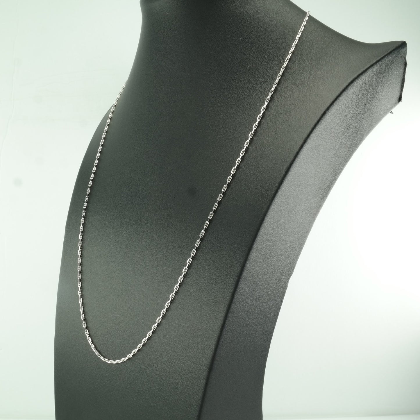 Vintage Sterling Silver Mariner Link 2mm, Adjustable Necklace