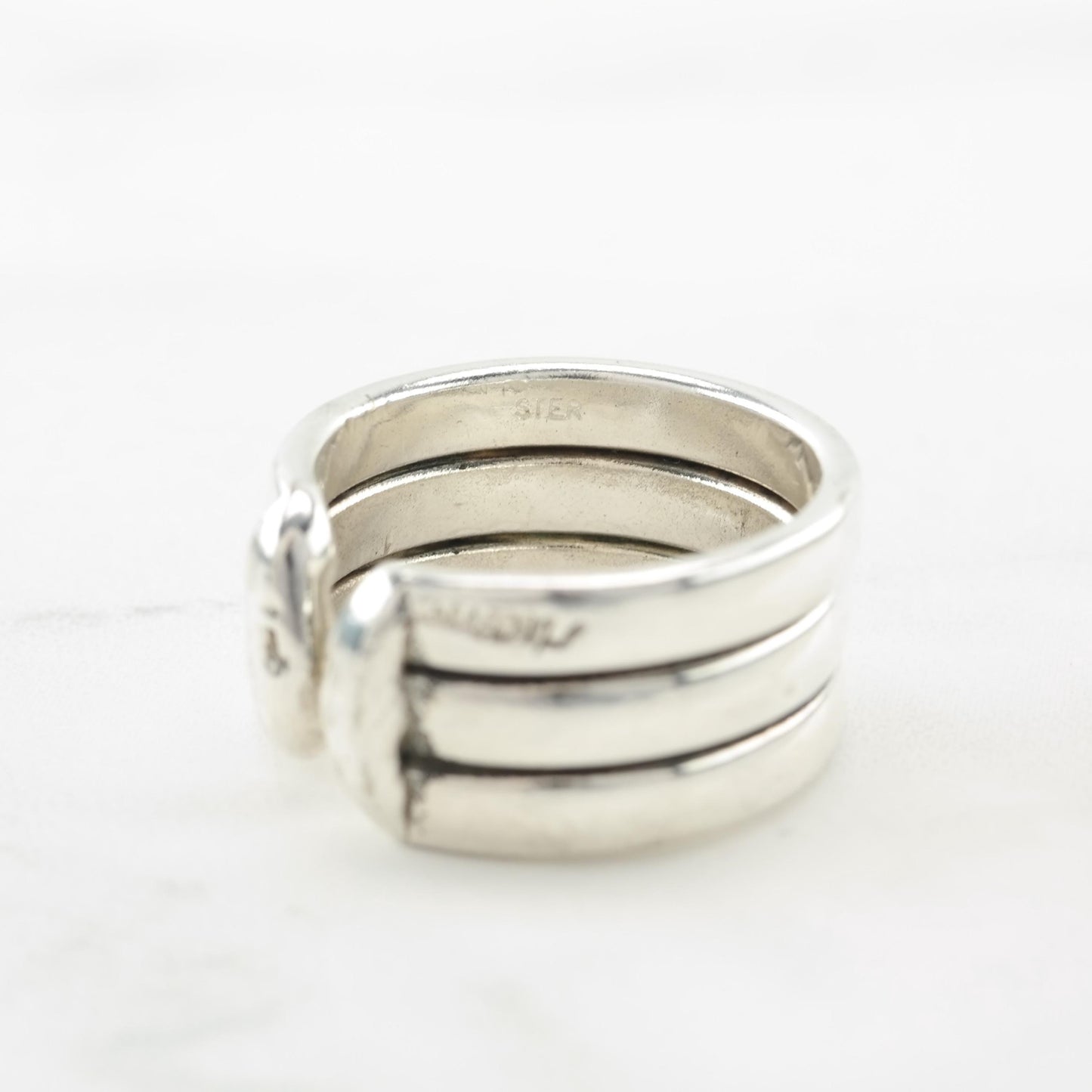 3 Strand Band Sterling Silver Ring Size 8