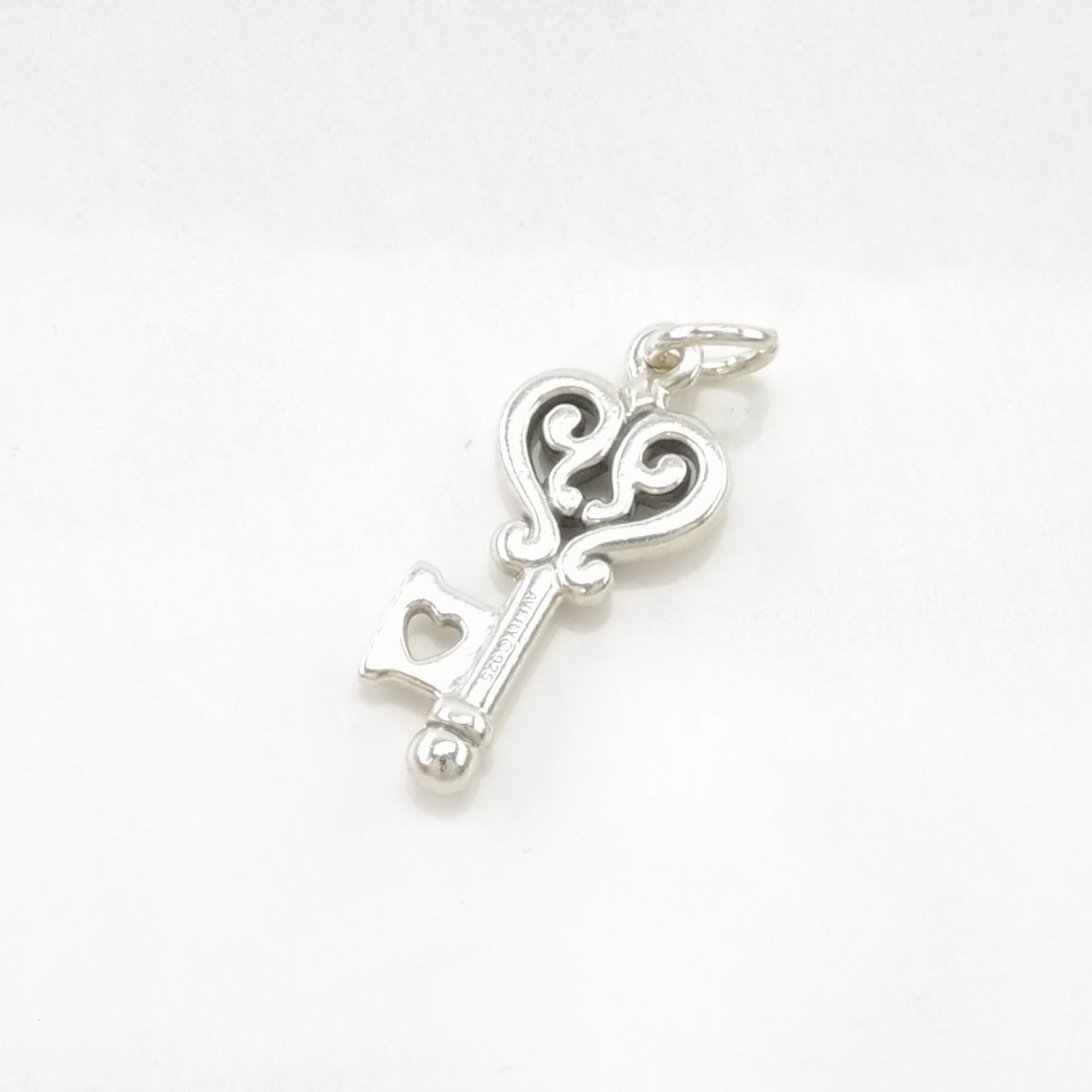 Choice of Vintage James Avery Heart Key Sterling Silver Pendant
