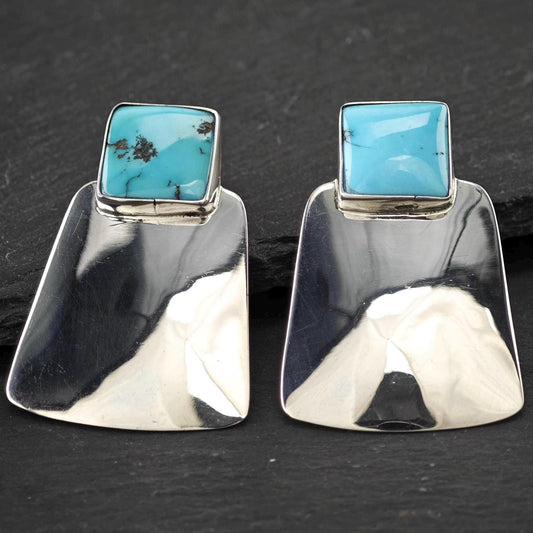 Vintage Native American Stud Earrings Sterling Silver