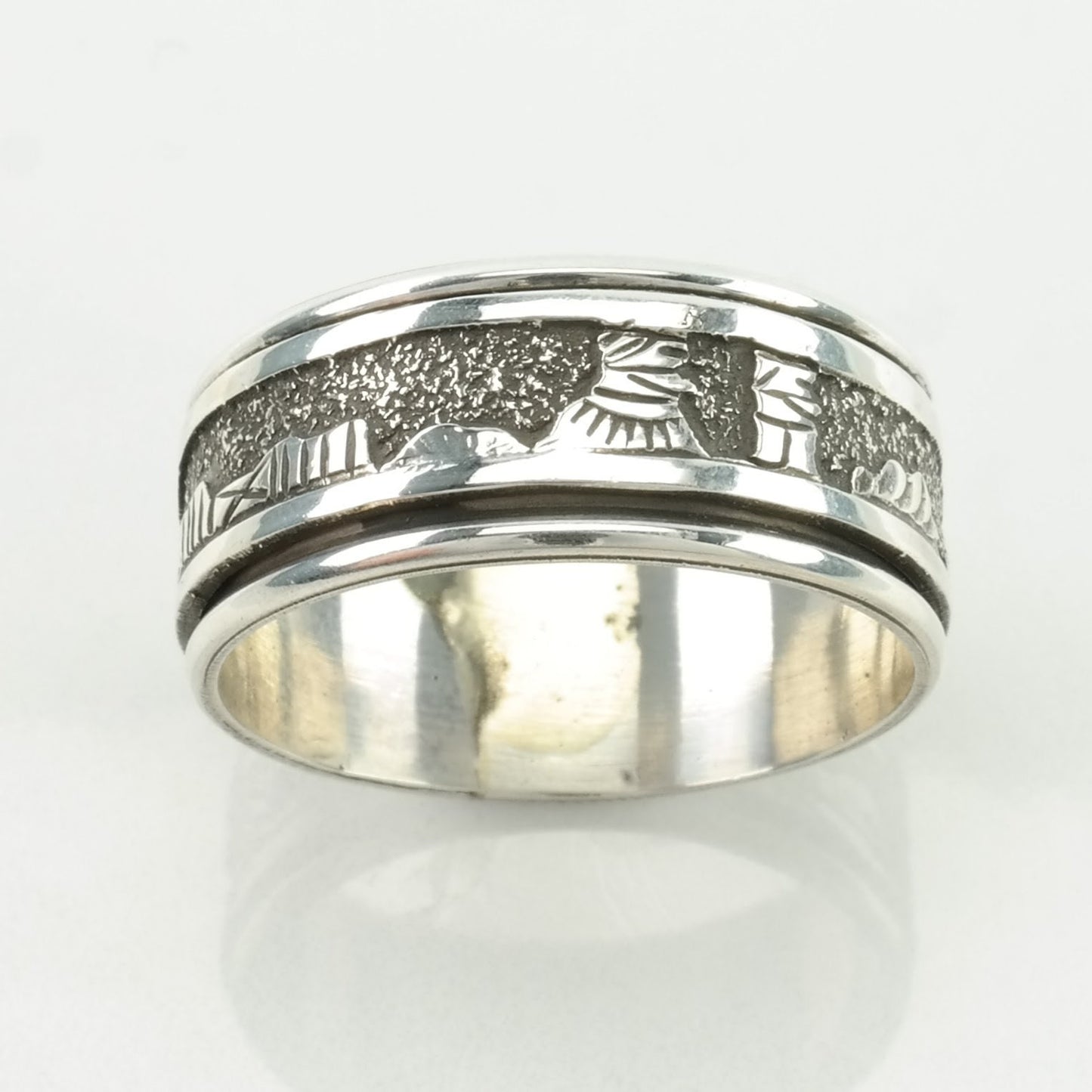 Vintage Sterling Silver Ring Western Band Size 12 1/4