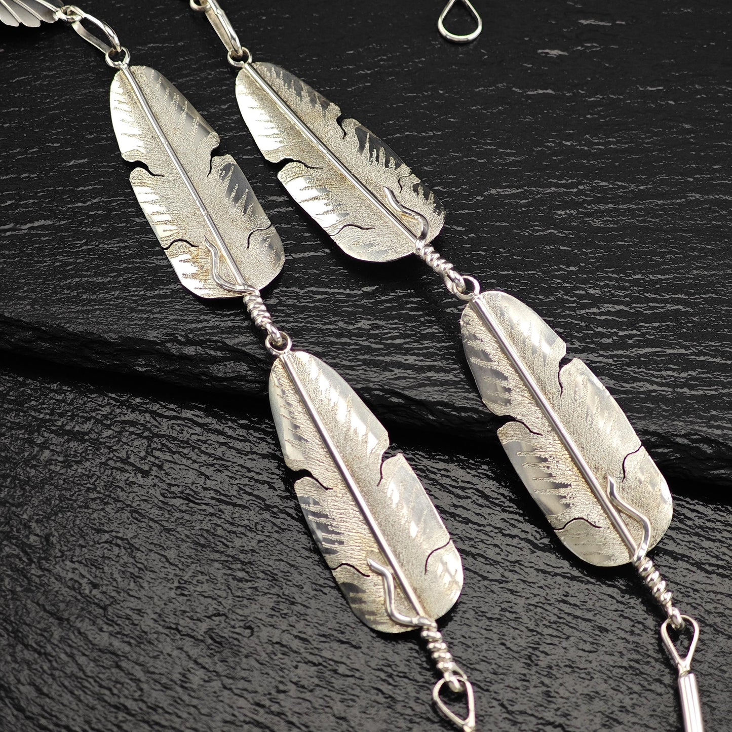 Navajo, Native American Floral Large Necklace Sterling Silver