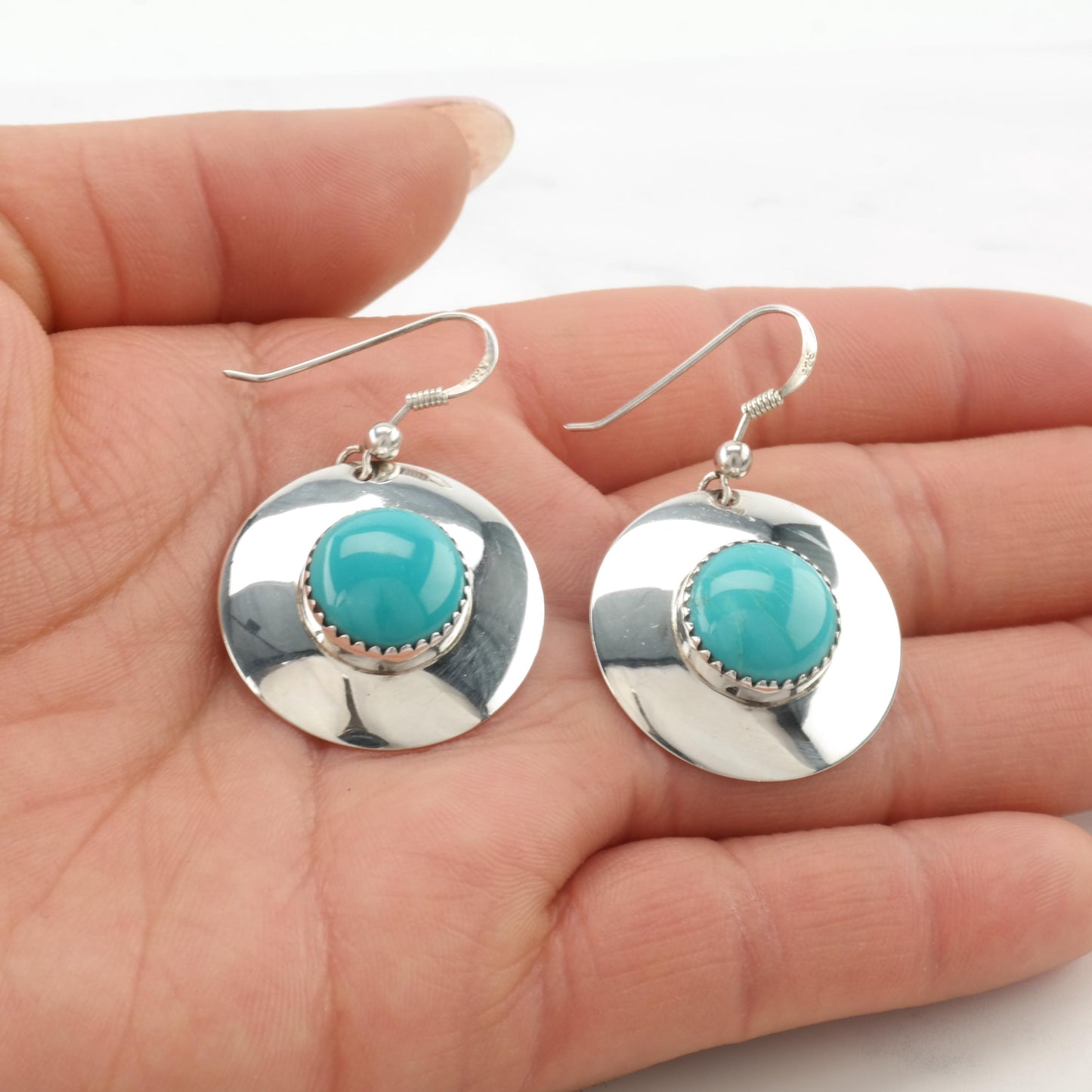 Vintage Navajo, Sterling Silver Fish Hook Earrings