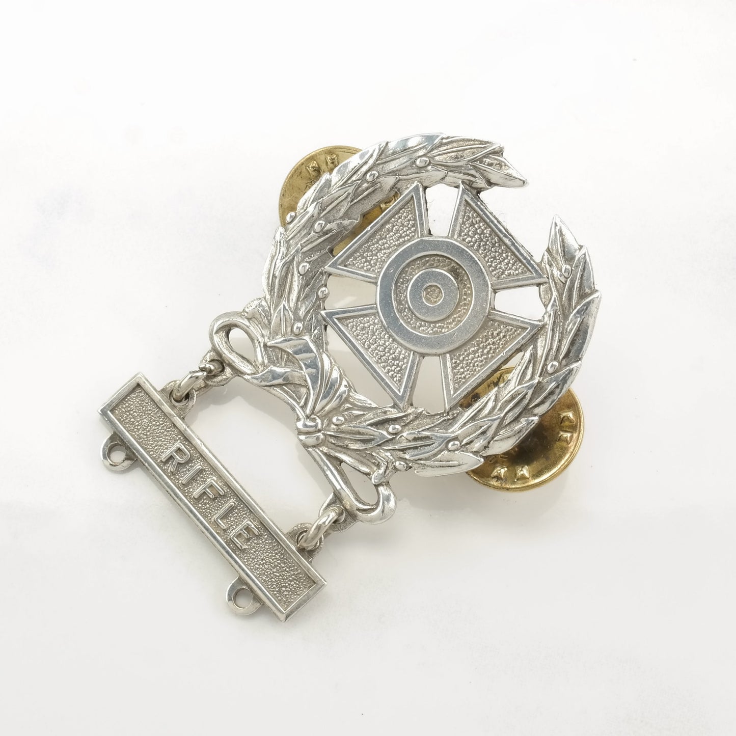 Silver Brooch Rifle US Army Marksman Sterling
