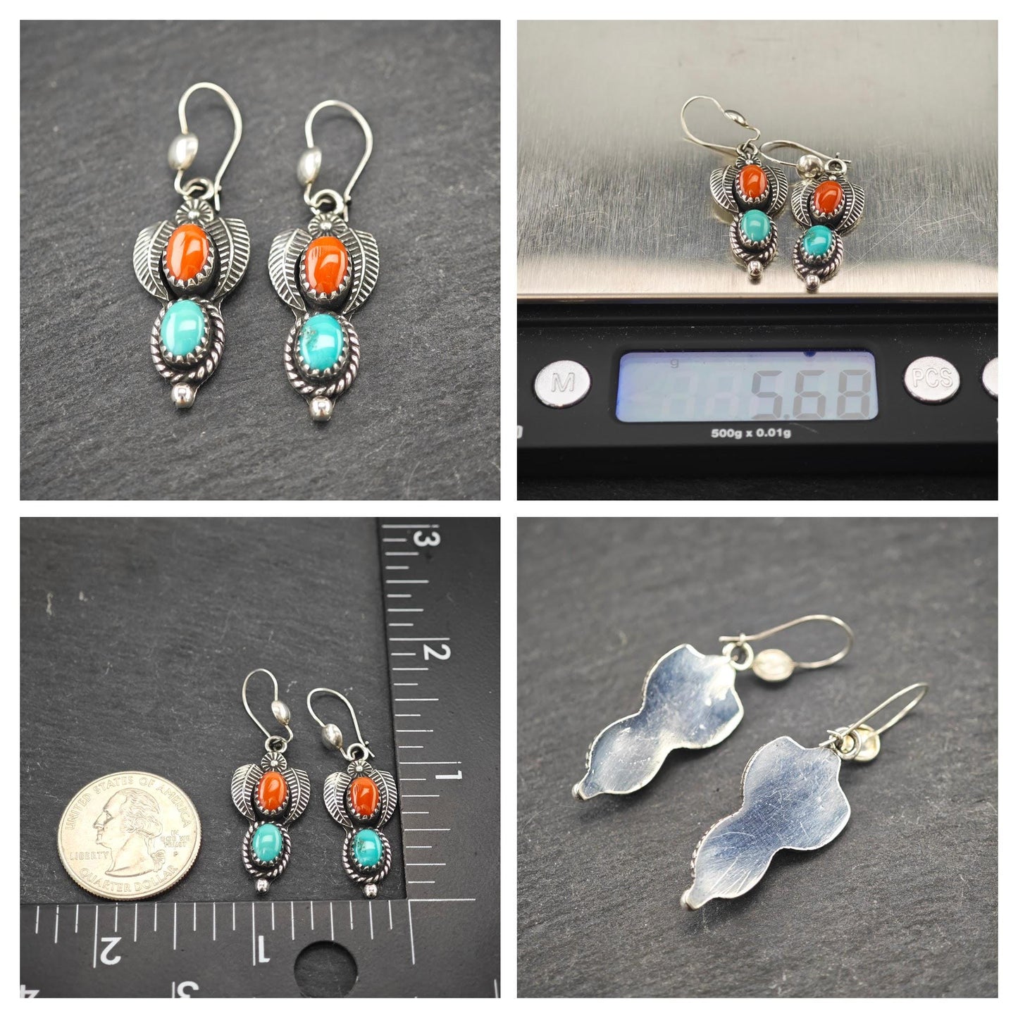 Choice of Native American, Kidney Wire/Stud Earrings Sterling Silver