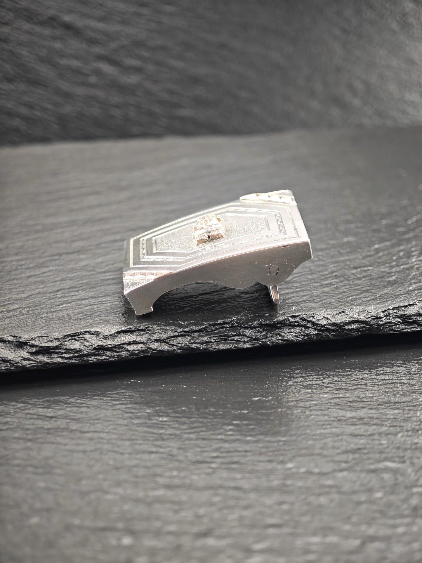 Central South American, Gold Accent, Belt Buckle Sterling Silver