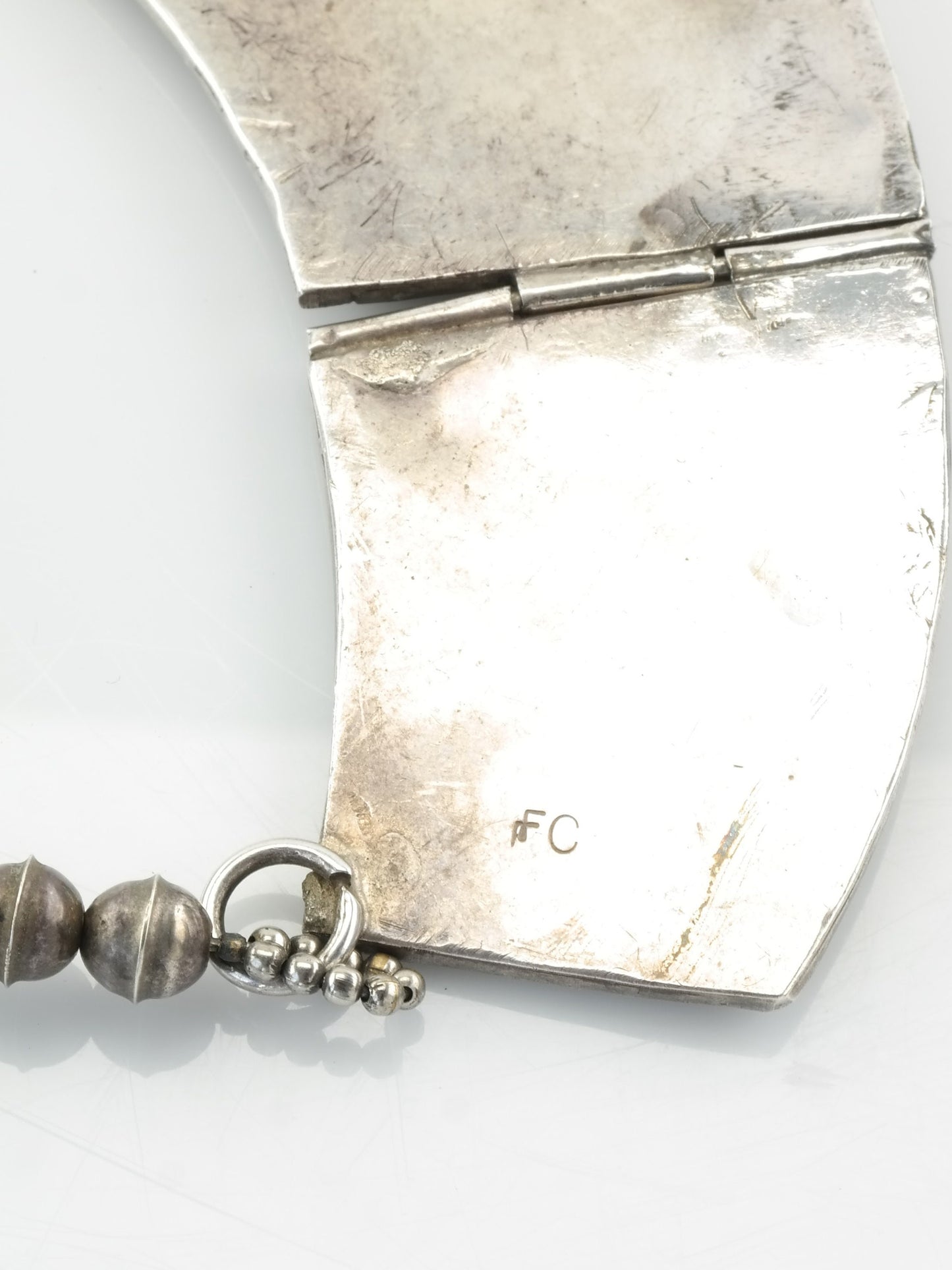 Native American Sterling Silver Turquoise Coral Plaque Cluster Necklace