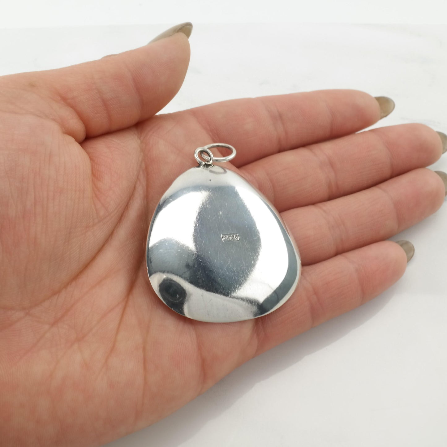 Vintage Emerald Sterling Silver Pendant