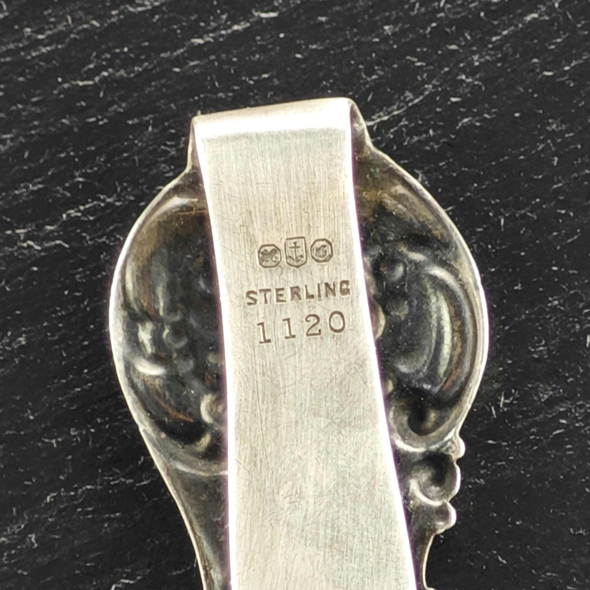 Art Nouveau Repousse Money Clip or Tie Clip Sterling Silver MISC0411