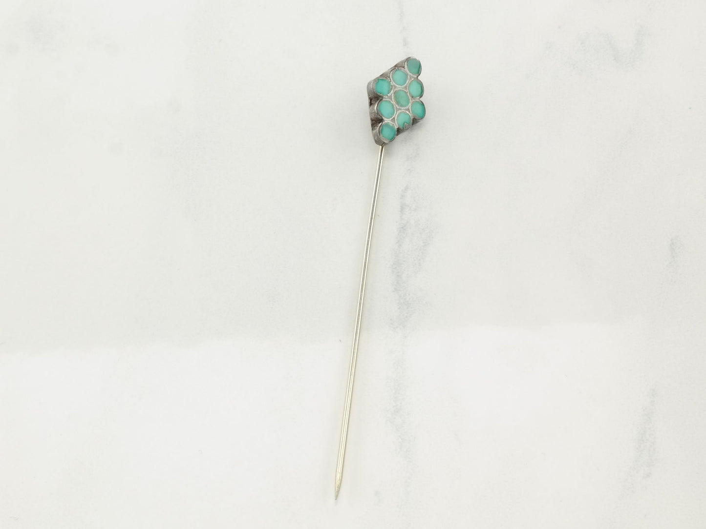 Silver Brooch Cluster Turquoise Sterling