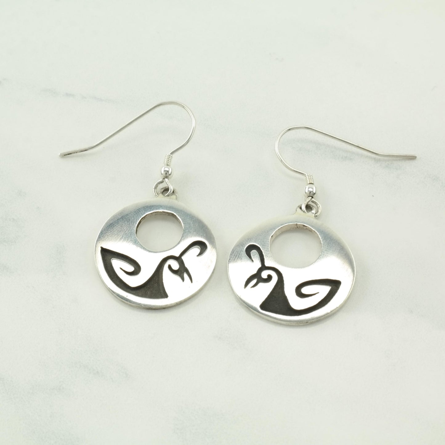 Choice of Vintage Native American Turquoise, Overlay Sterling Silver Fish hook Earrings