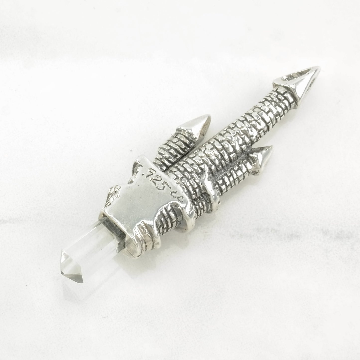 Vintage Fantasy Quartz Sterling Silver Pendant