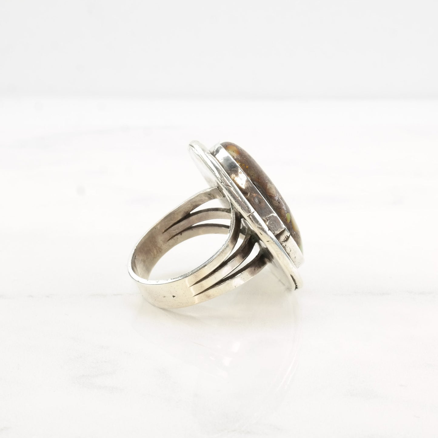 Vintage 1970 Silver Ring Turquoise Sterling Size 13