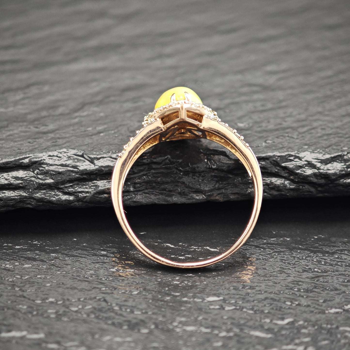 LeVian 14K Rose Gold Teardrop Opal Diamond Ring