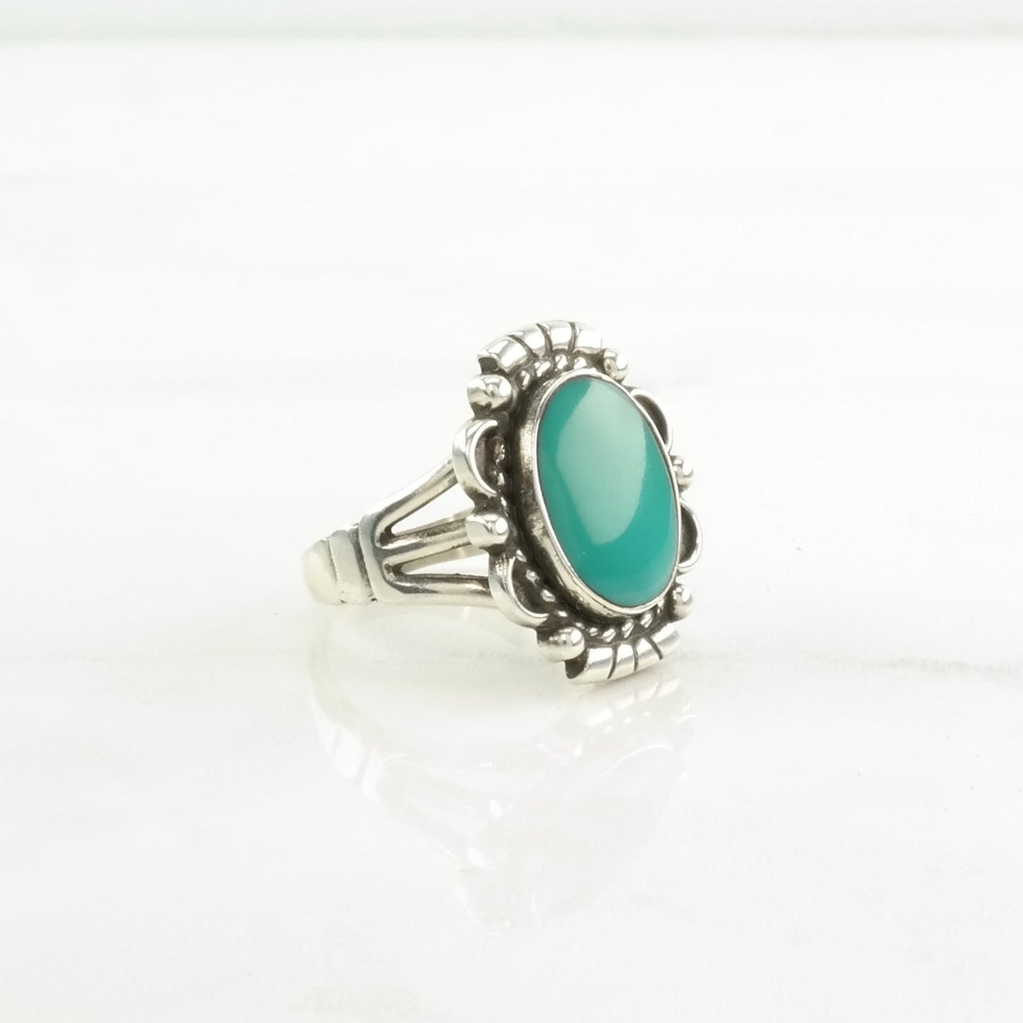 Vintage Southwest Silver Ring Turquoise Sterling Blue Size 6 1/2