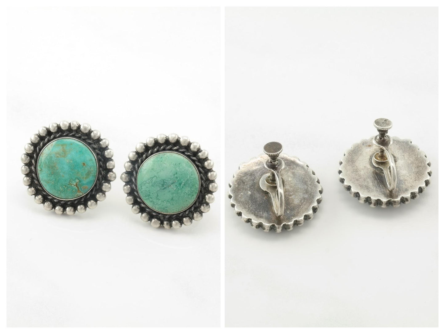 Choice of Vintage Native American Sterling Silver Screw Back Earrings