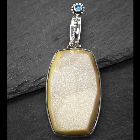 3" Colleen Lopez Quartz Druzy Sterling Silver Pendant