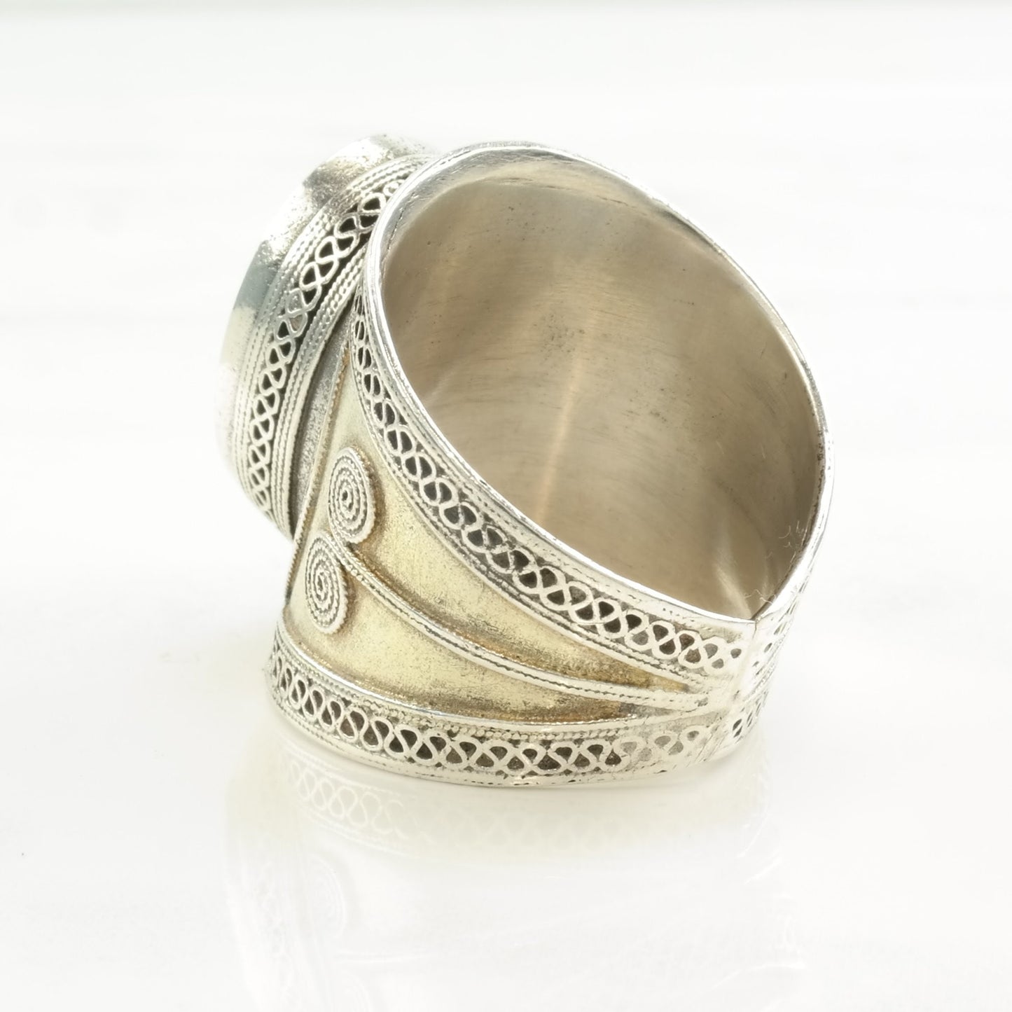 Vintage Sterling Silver Ring Carnelian Size 10 1/2