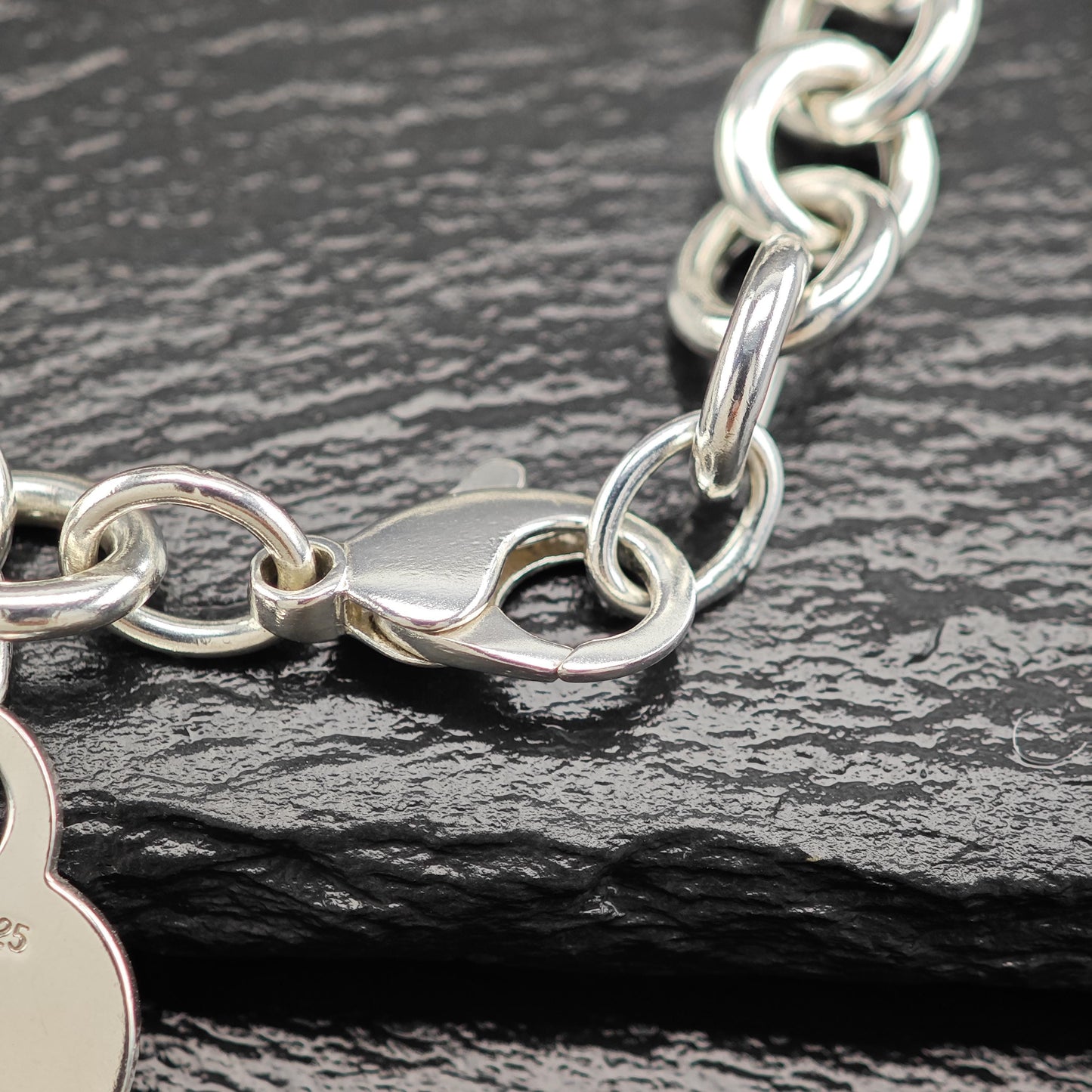 Tiffany Heart Tag Curb Bracelet Sterling Silver 7 1/2"