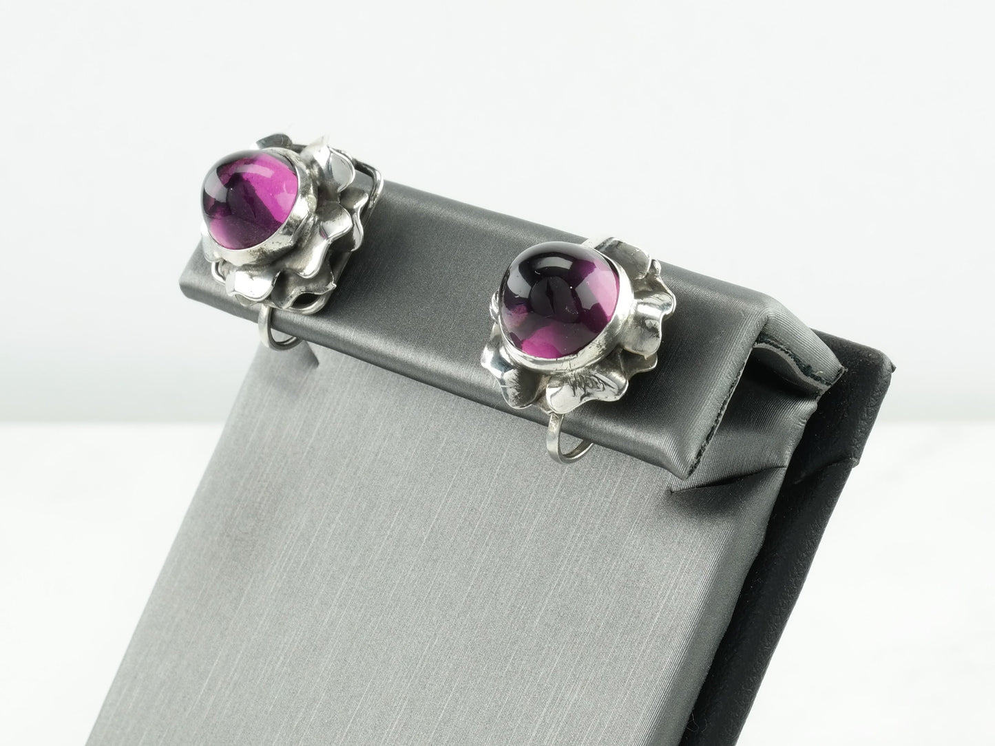 Modernist Sterling Silver Screwback Earrings