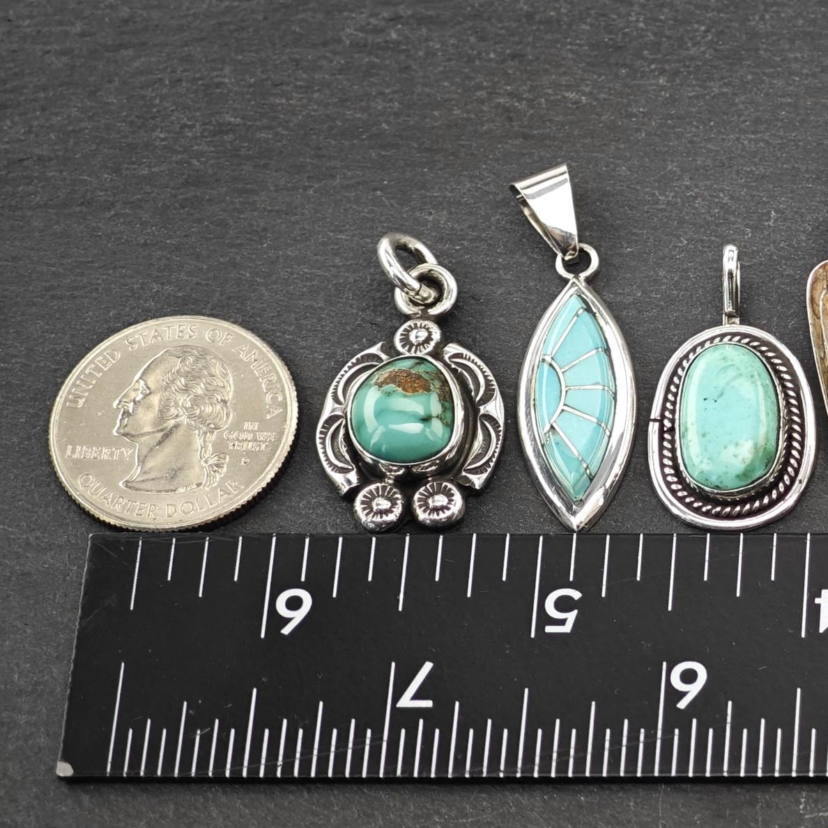 Native American Turquoise Pendant Sterling Silver P2701